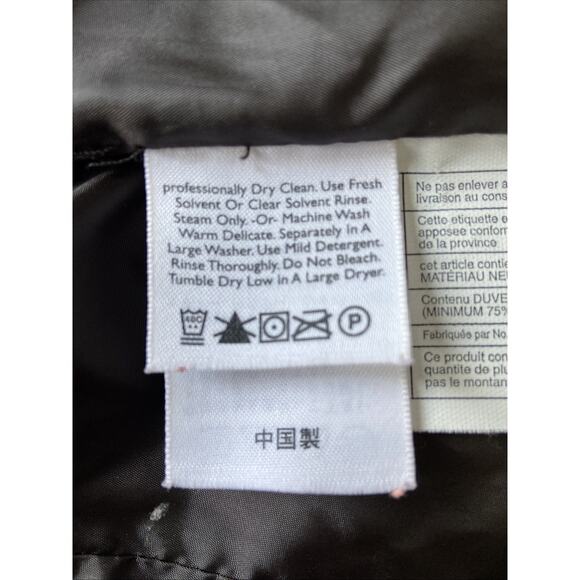 Eddie Bauer Jacket Sz M Red Quilted Goose Down Puffer Fleece Cuffs Short Shinny - Picture 15 of 16